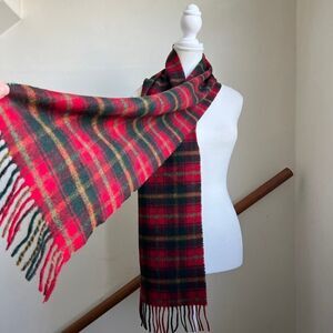 Bronte by Moon Merino Lambswool Plaid Winter Neck Scarf Red Green Christmas